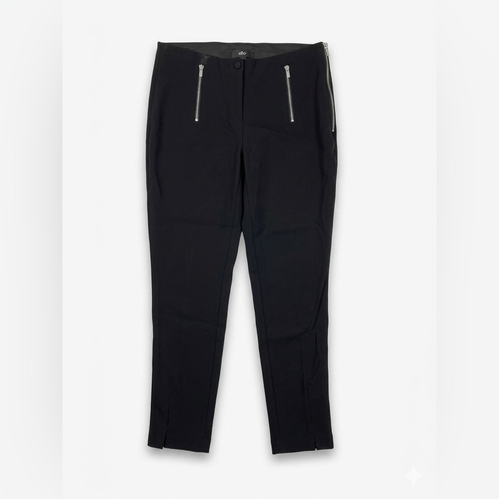 Ellos Black Skinny Pants with Zipper Detail - Picture 2 of 2